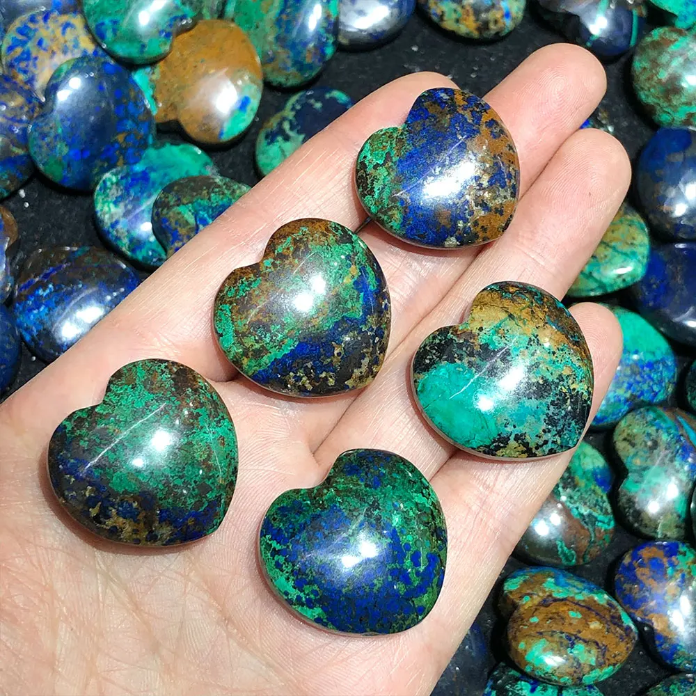 

1pc Natural Azurite Malachite Heart Crystals Healing Stone Gemstones Crystal Reiki Home Decor Room Decoration Christmas Gift