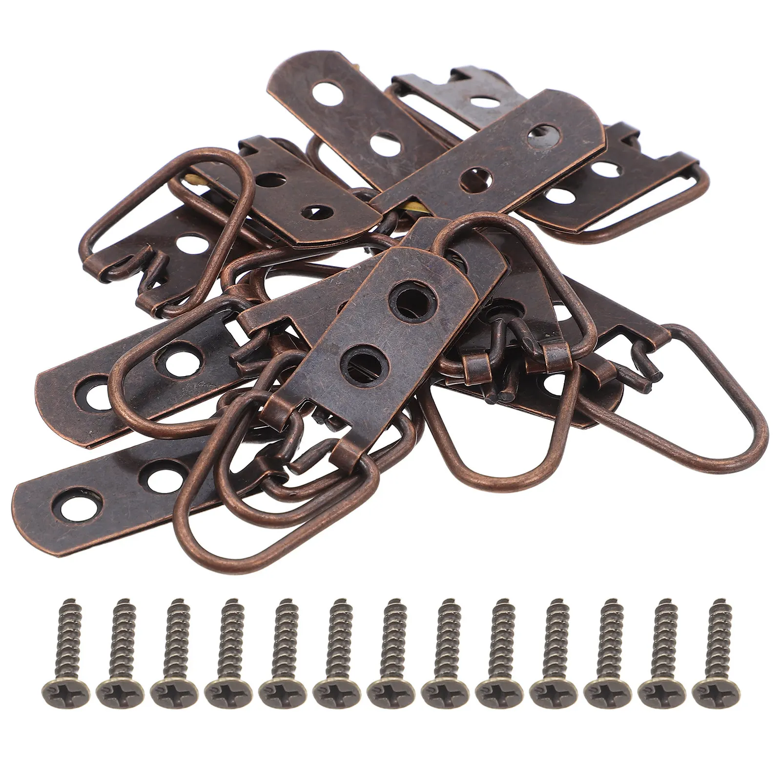 

15 шт. кольцевых креплений D-образной формы для картин с винтами, сверхпрочные, с двойными отверстиями, для подвешивания часов, картин, произведений искусства, рамок