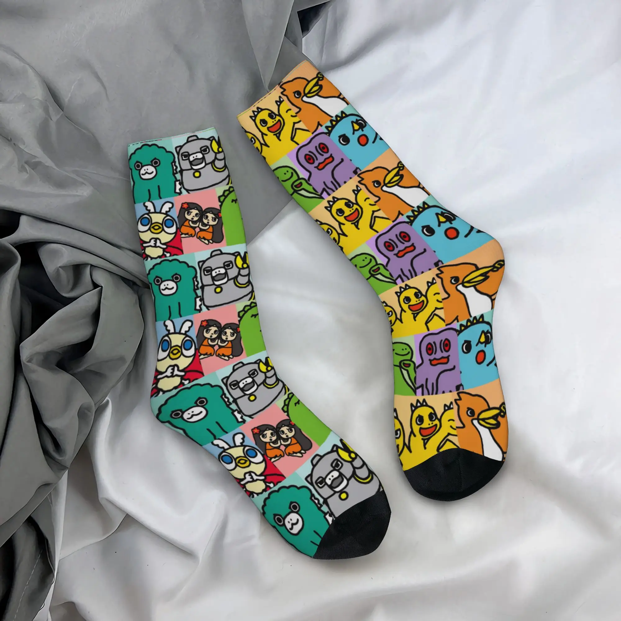 Chibi Monster Raids Again Socks Men Women Polyester Manga Socks High Quality Spring Summer Autumn Winter Middle Tube Socks Gifts