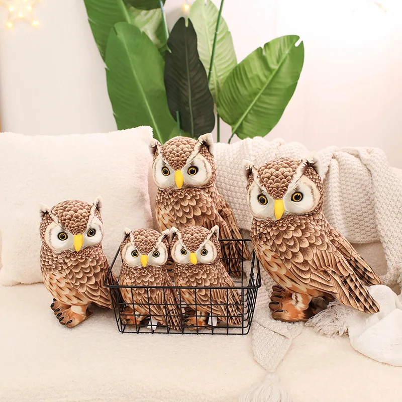 20/25/30Cm Simulatie Uil Knuffels Mooie Vogel Poppen Gevulde Zachte Nighthawk Kussen Kawaii Home decor Gift