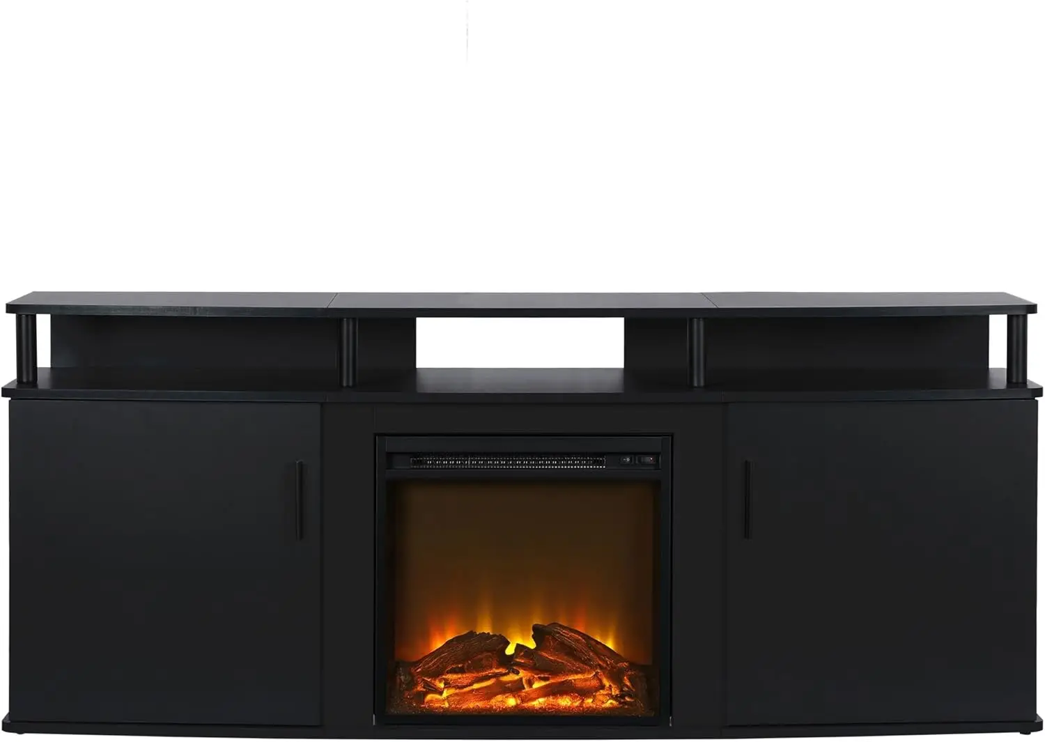 Fireplace TV Stand for TVs up to 70 Inch, Replaceable Electric Fireplace Insert Heater, Realistic Log