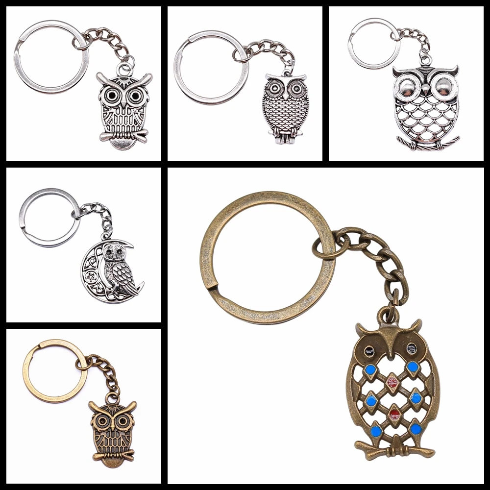 Women Creative Party Jewelry Accessories Gift Keychain DIY Metal Holder Chain Vintage Owl Pendant New Fashion Gift