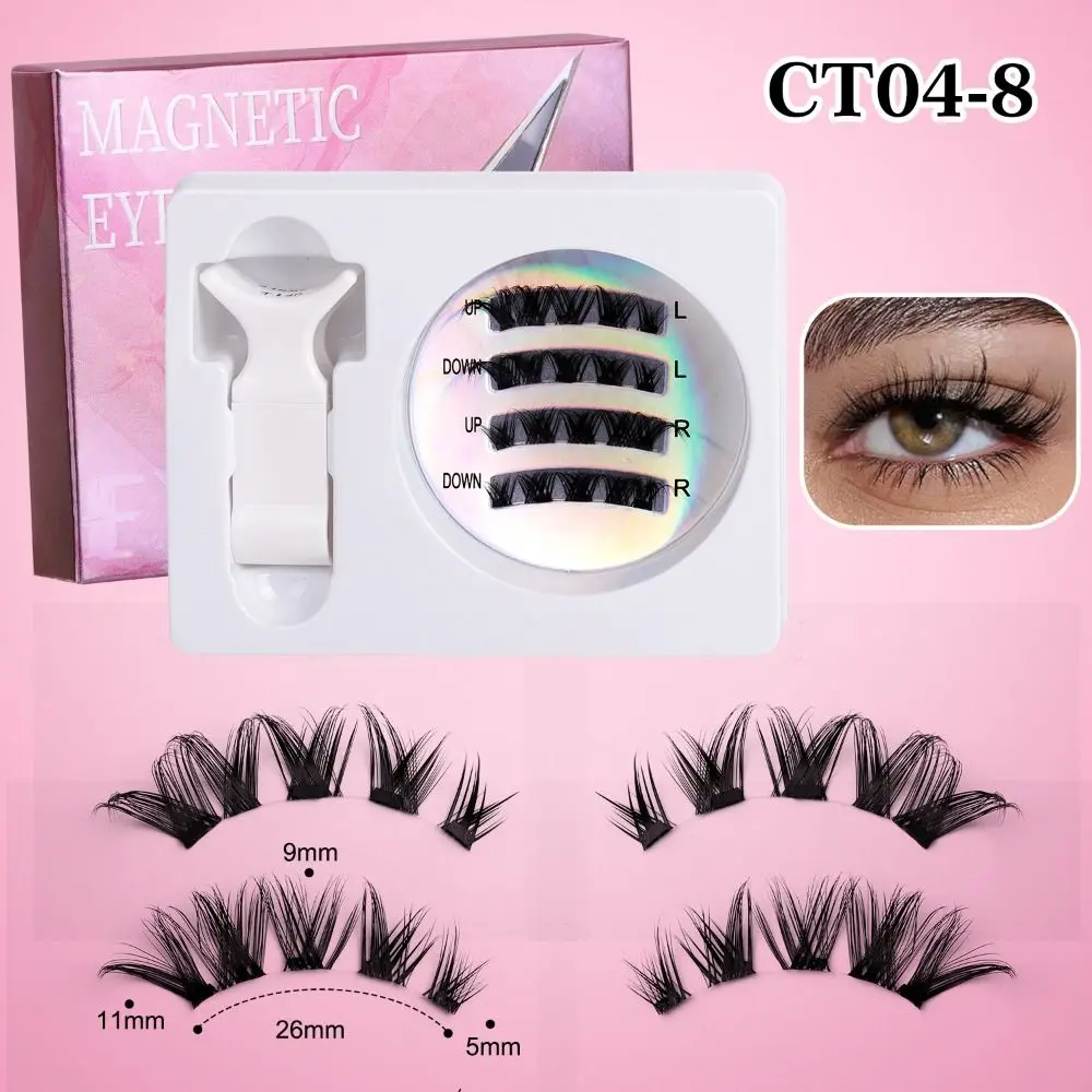 

DIY магнитные накладные ресницы L Curl макияж без клея накладные ресницы пушистые многоразовые накладные ресницы кошачий глаз косплей