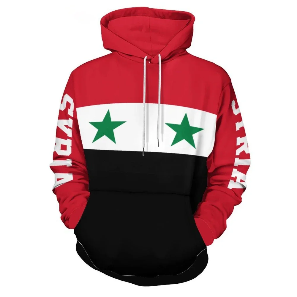 Syrian National Emblem Flag 3D Print Hooded Street Cool Fashion Hoodies Men Women Pullover Spring And Autumn Casual Unisex Tops