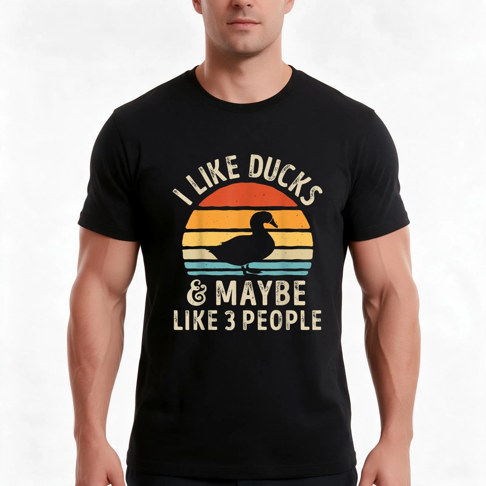 I Like Ducks And Maybe Like 3 People Duck Farm Farmer Gifts T-Shirt, Summer Casual Cotton Tee, Oversized Streetwear Tops