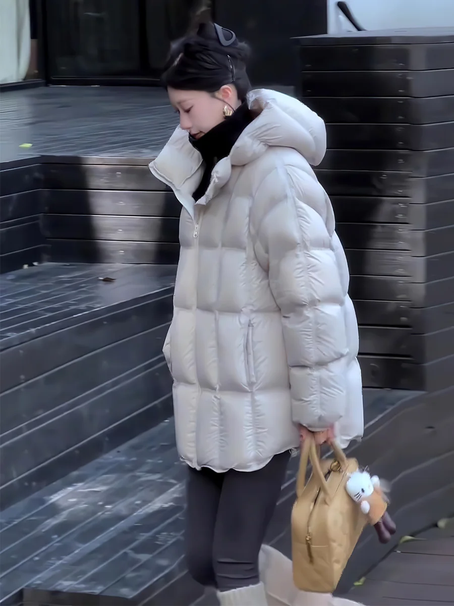 Mujer Faionable blanco Du abajo Jaet calidez extrema acción fría coreano Sle invierno nueva llegada mocasín Color abrigo