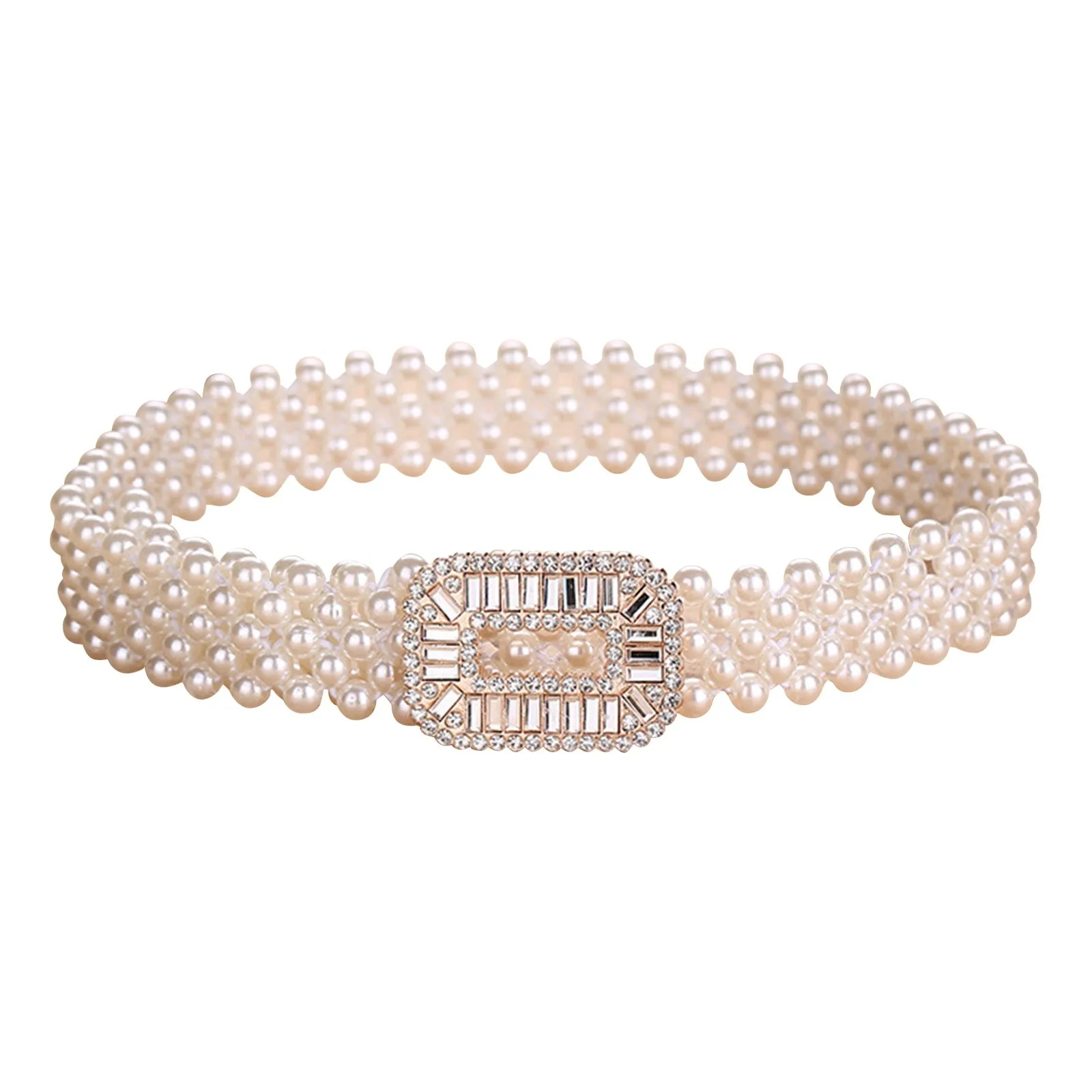 

2025 Fashion Metal Pearl Decoration Shiny Belt Women's Party Dress Belt