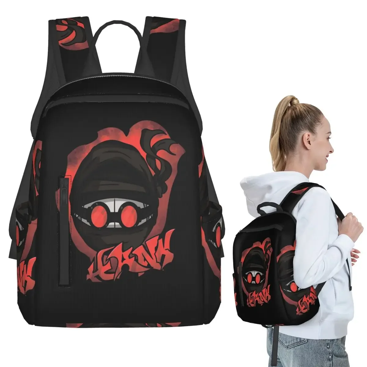 Madness Combat Hank Head Graffiti Backpack Student BookBag Kids School Bag Laptop Shoulder Bags Men Women