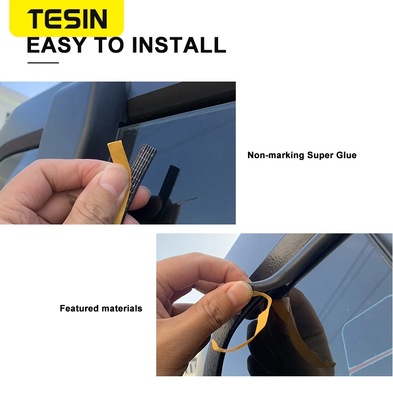 TESIN Car Roof Flow Seal Strip For Jeep Wrangler TJ JL JK BJ40Plus Tailgate Door Edge Waterproof Dustproof Rubber Accessories