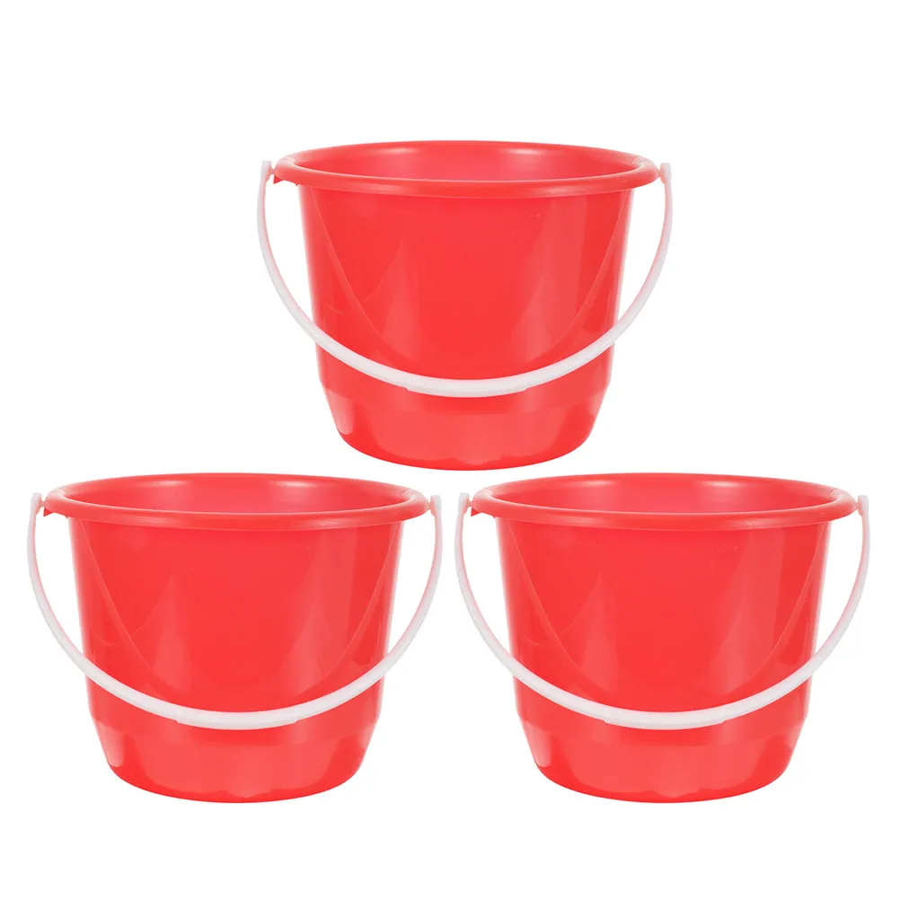 

3Pcs Large Capacity Water Bucket Set Sturdy Plastic Bucket with Ergonomic Handle for Garden Cleaning Car Wash Bath Beach Sand