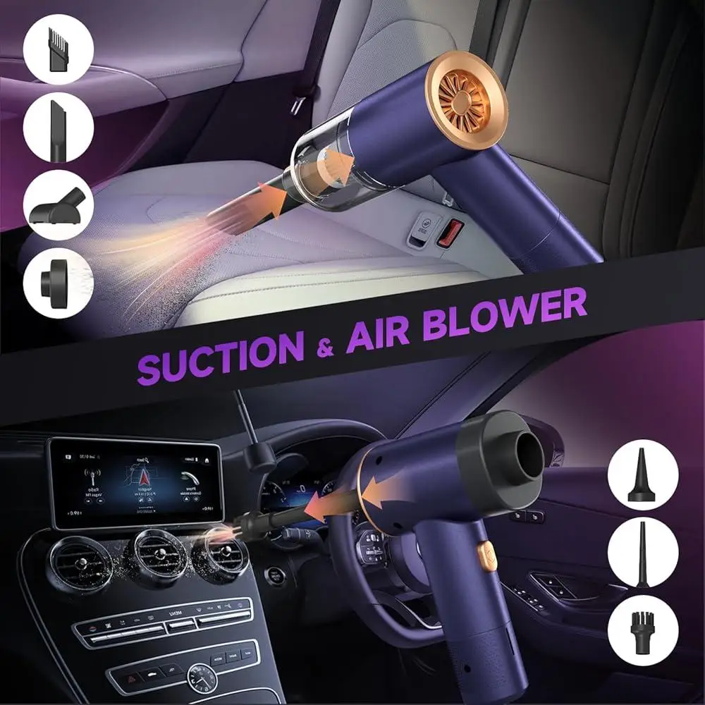 16000PA Cordless Handheld Vacuum Cleaner 4-in-1 Mini Vacuum Rechargeable Car Cleaning Device Air Duster Blower Pump Accessories