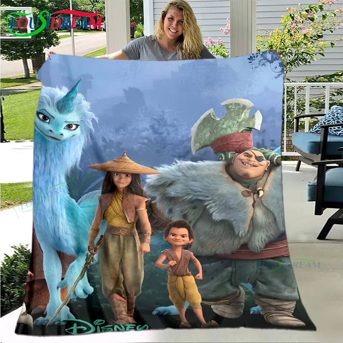 

Fashion Cartoon Raya and The Last Dragon Flannel Adult Children Blanket Sofa Decoration Blanket Portable Blanket bath towel Gift