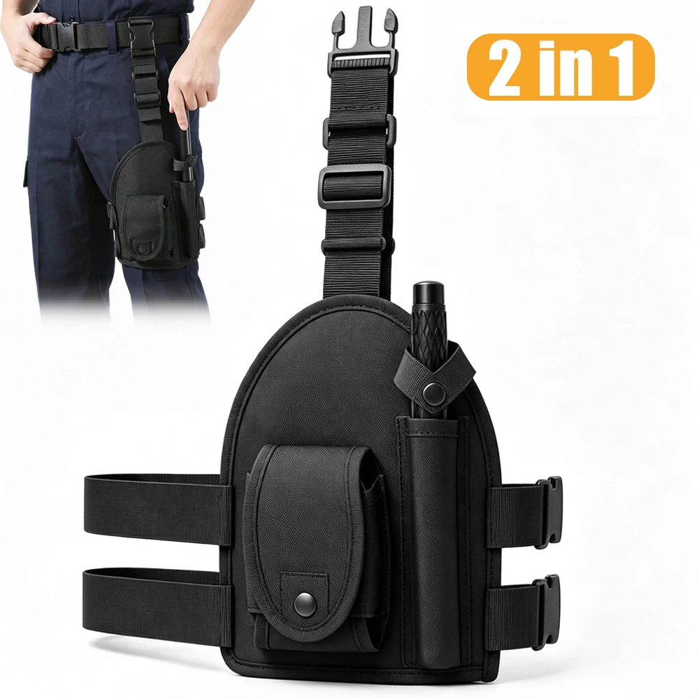 Tactical Drop Leg Handcuff Pouch Baton Holster Quick Draw Handcuff Pouch Chain Cuffs Pouch Baton Thigh Holster Drop Leg Rig