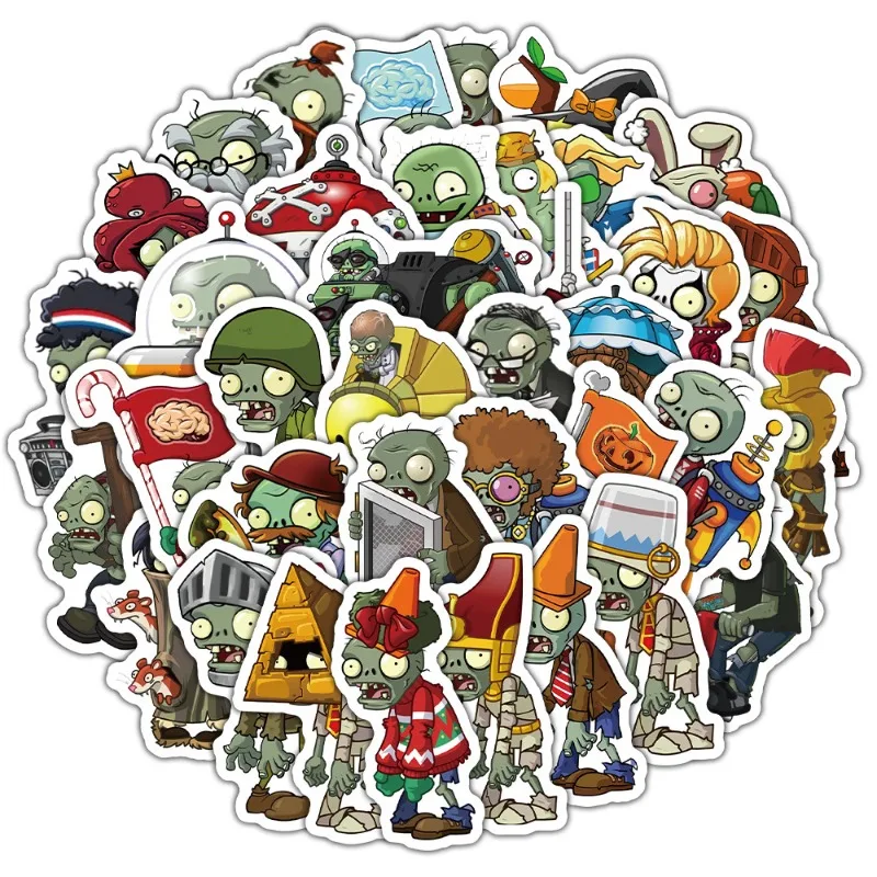 

Наклейки Plants Vs. Zombies: милые декоративные стикеры для бутылок, ланч-боксов, холодильников, чехлов для телефонов, забавные мультяшные наклейки