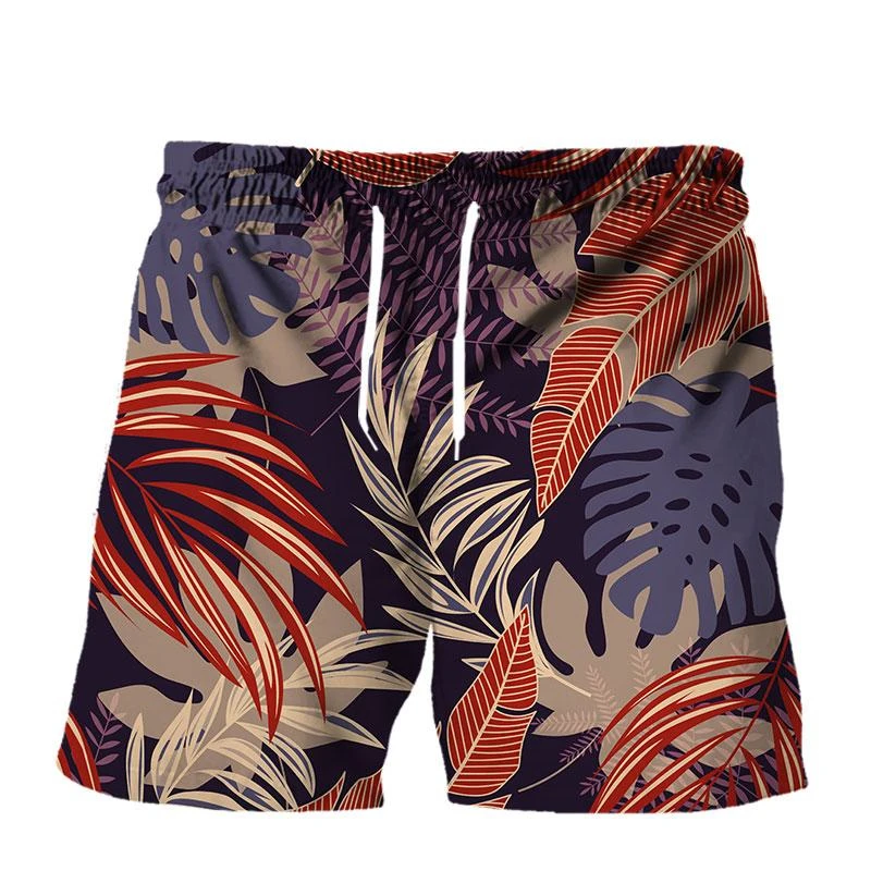 Hawaii Vacation Beach Shorts For Men Casual Short Pants 3D Printed Flower Bandage Board Shorts Pant Swimsuit Swim Trunks Shorts