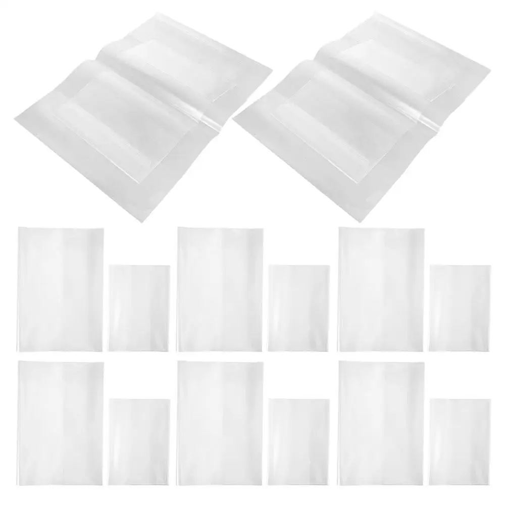 40 pezzi di copertura protettiva per libri, borsa per notebook in plastica trasparente impermeabile, riutilizzabile, per libri, coperture protettive per libri trasparenti