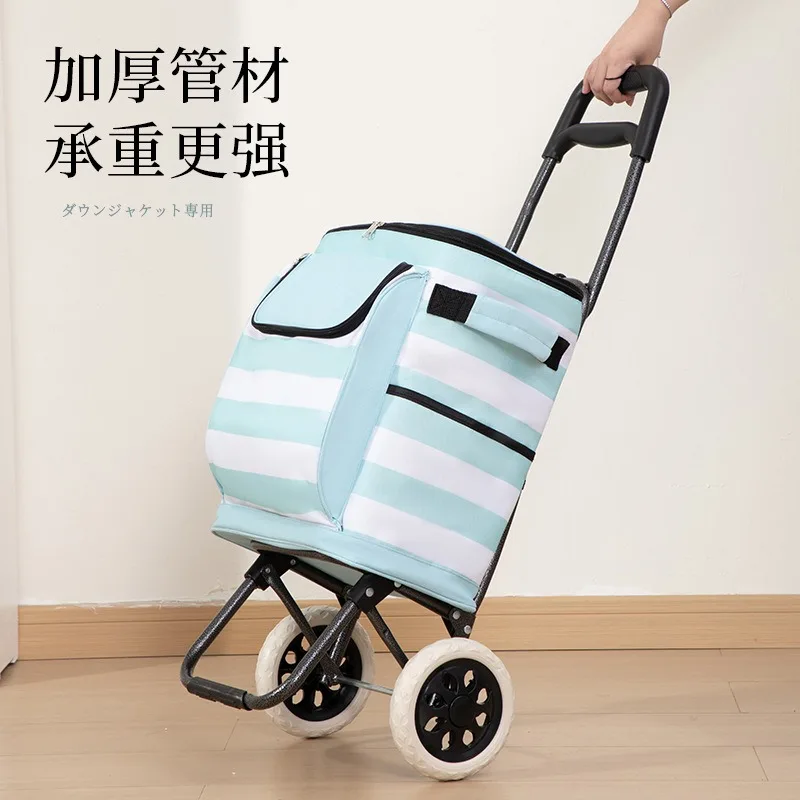 Foldable and portable home with built-in ice pack, lightweight shopping cart, outdoor supermarket grocery cart, small trailer