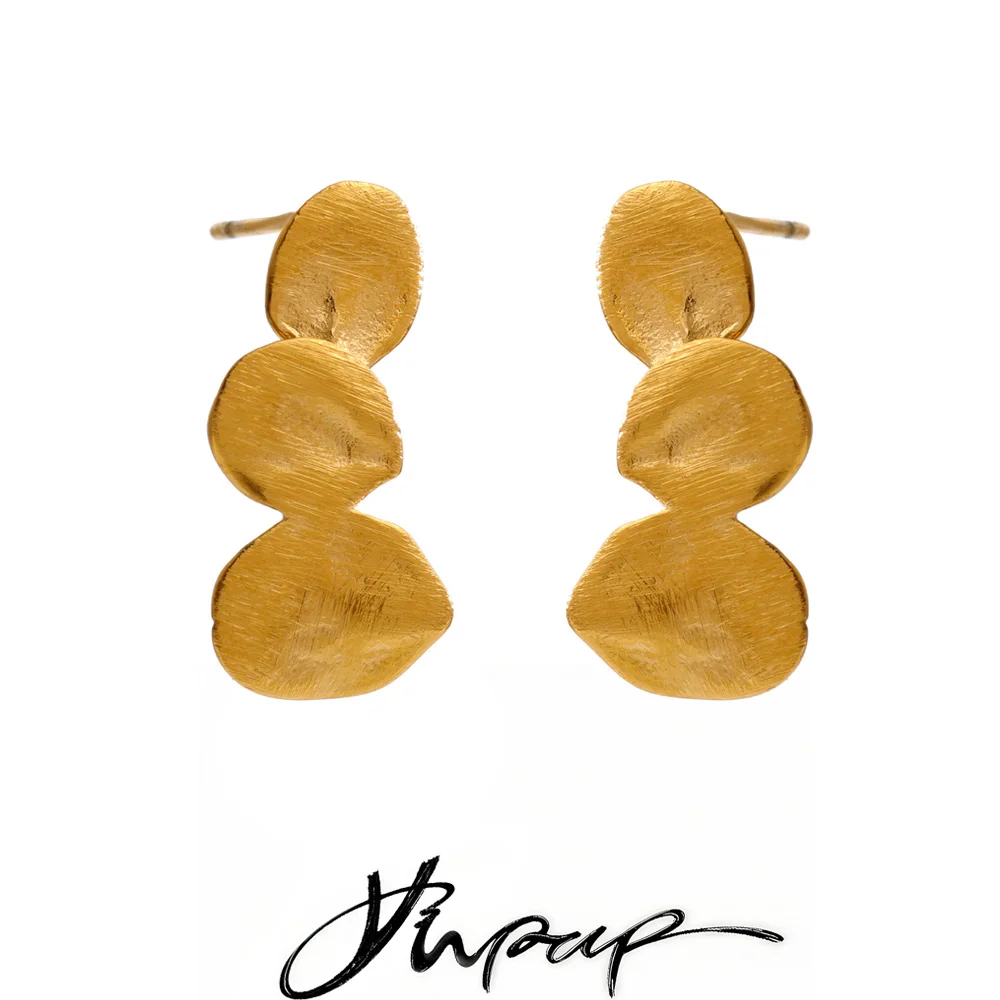 Yhpup Stainless Steel Round Stud Earrings for All Occasions 2026 Summer Minimalist Trendy Personality Ear Jewelry