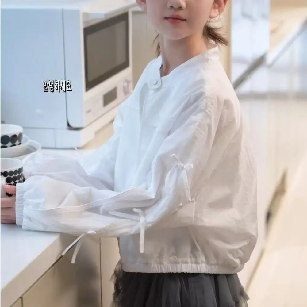 Sweet Girl Bow Temperament Jacket 2026 New Style Girls' Spring and Summer Fashion Jacket Children's Top