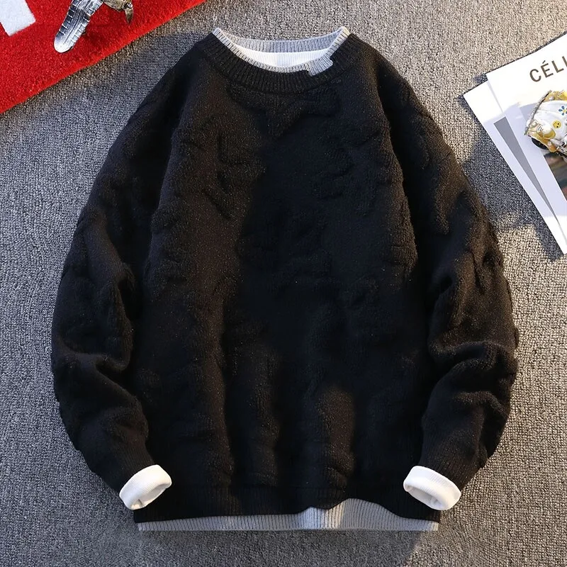 Sweater rajut pria dan wanita, pakaian musim gugur musim dingin Fashion pemuda pullover rajut kualitas tinggi lembut hangat rajut kasmir leher O