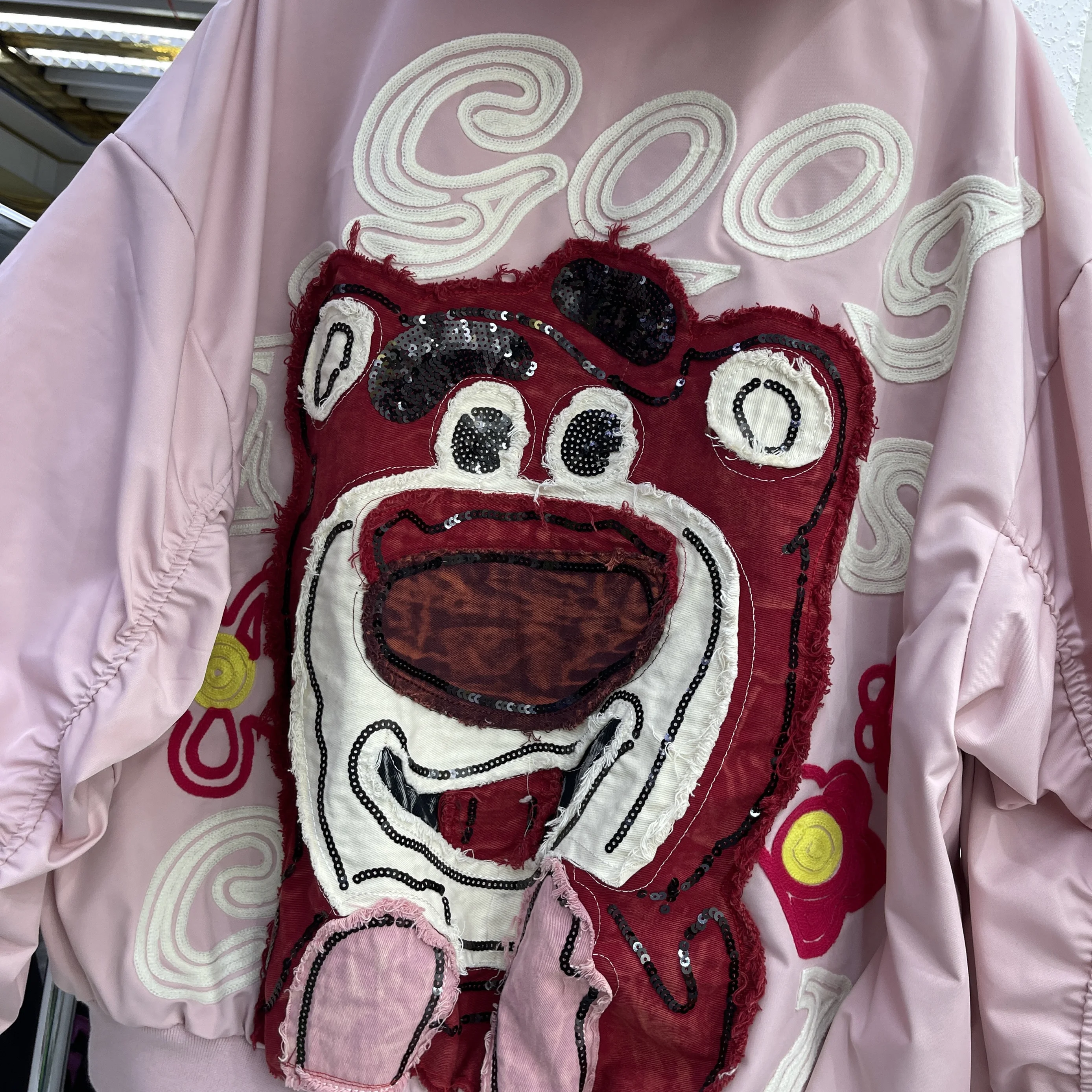 Design Sense Retro Jacket Women European Goods Cartoon Hooded Baseball Jersey Spring New Hooded Jacket Long Sleeve Coats