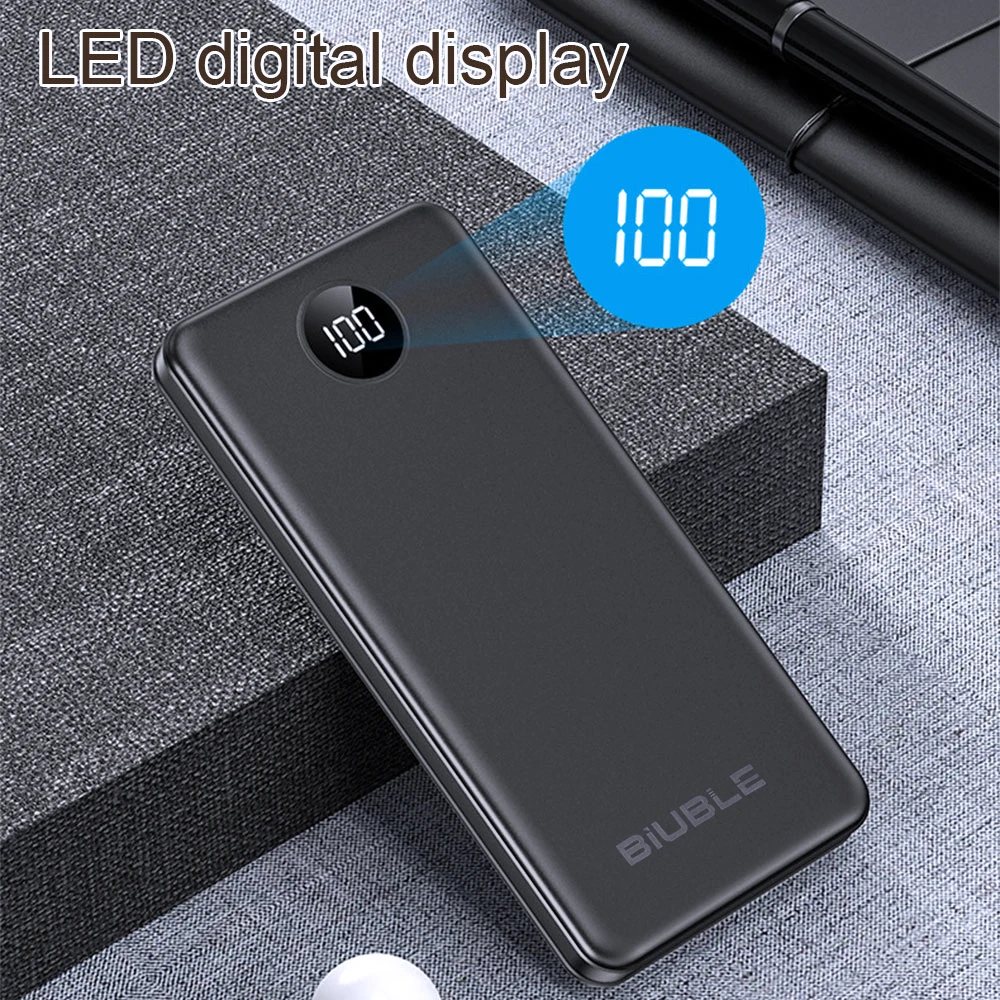 Przenośny power bank 15 000 mAh z wyjmowanymi potrójnymi kablami i cyfrowym wyświetlaczem zapewniającym wydajne ładowanie