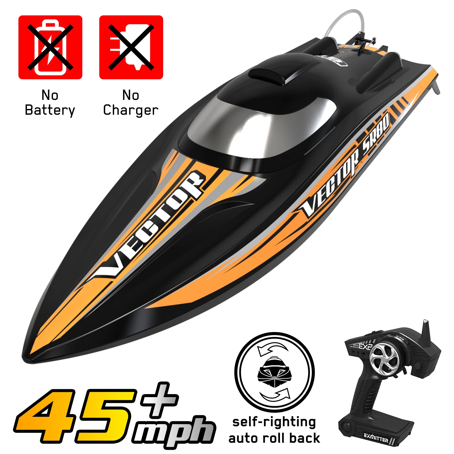 798-4High End Racing 60km/h Professional Remote-controlled Boat Electric Model Brushless Dual Motor Water-cooled High-speed Boat