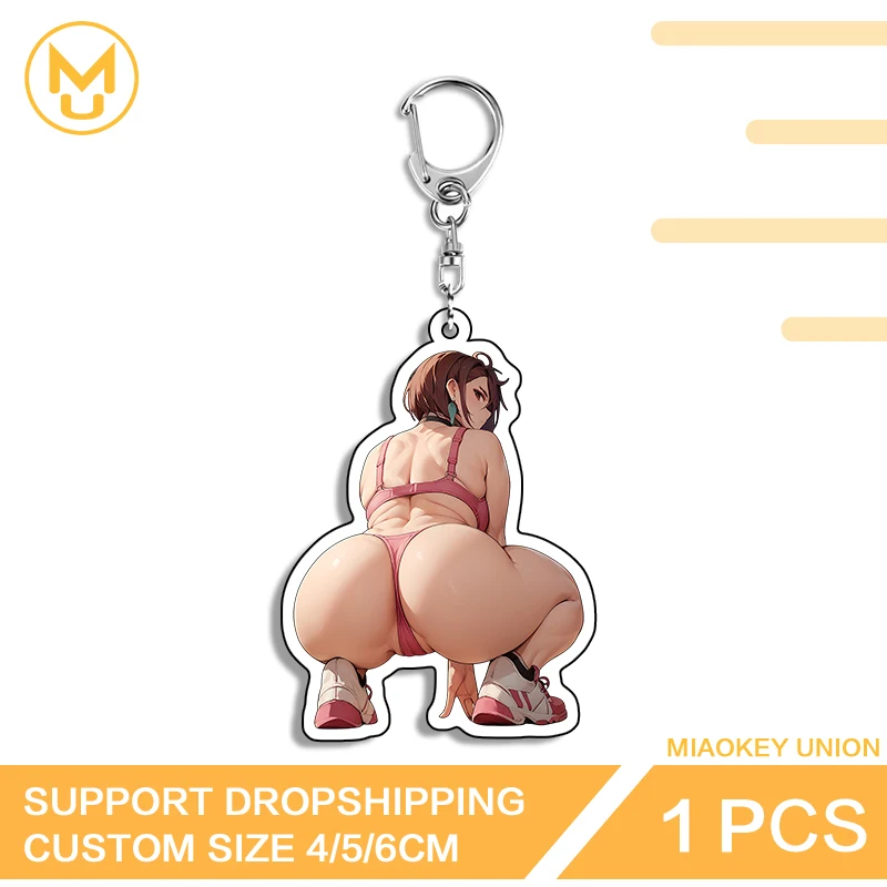 هنتاي بعقب مومو Ayase رائعة لافتة للنظر القرفصاء مزدوجة الوجهين سلسلة مفاتيح مصنوعة من الأكريليك شخصية مجوهرات اكسسوارات هدايا #1