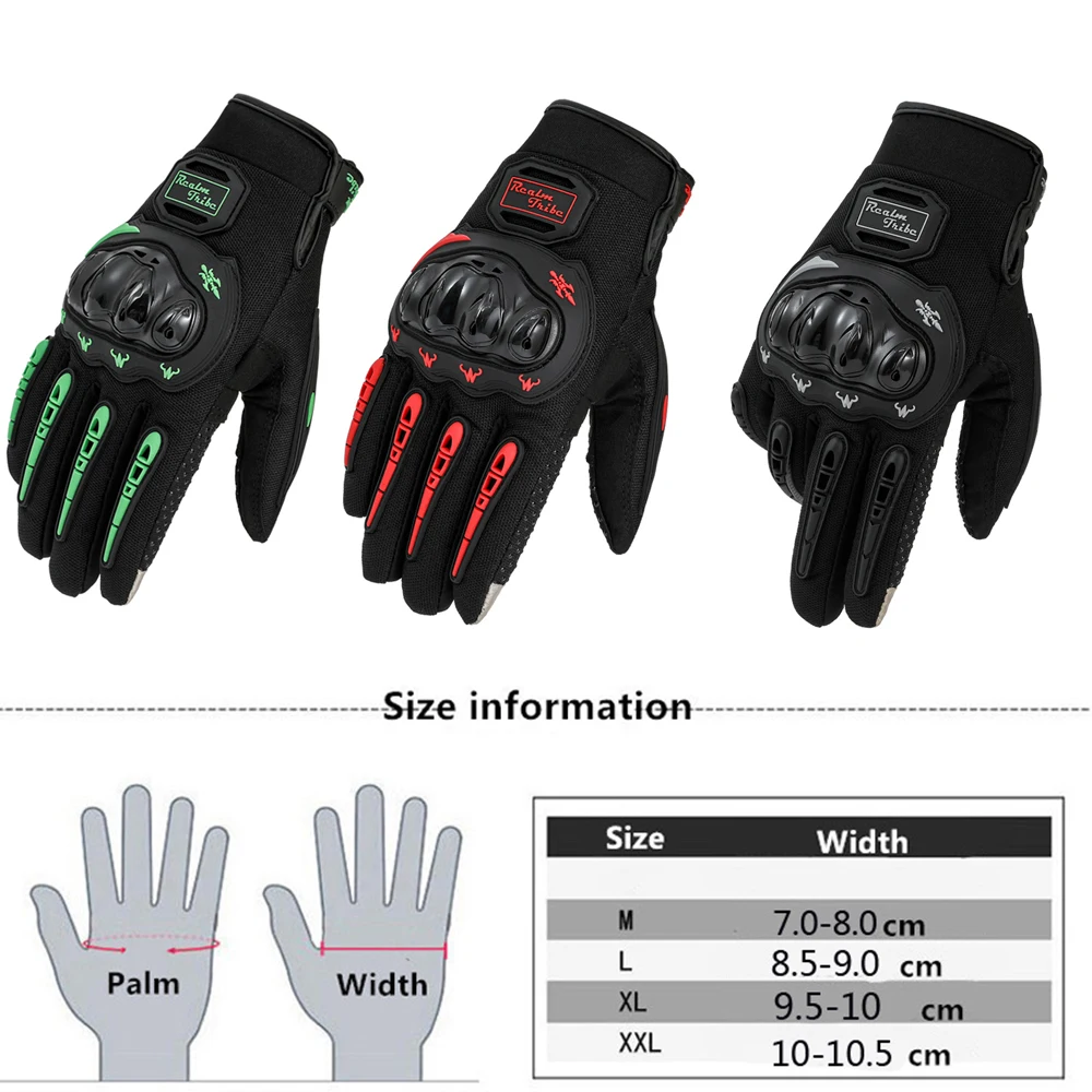 1Pair Motorcycle Gloves Breathable Full Finger Racing Gloves Outdoor Sports Bike Gloves for BMX ATV Road Racing Summer Winter