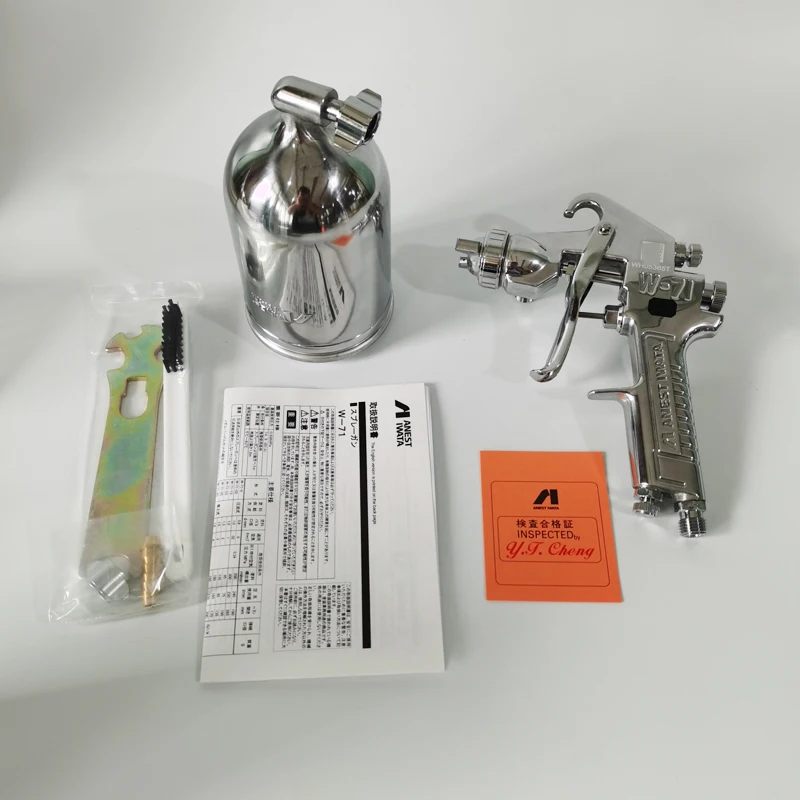 Original Authentic ANEST IWATA W-71 Side Pot Spray Gun 1.0/1.3/1.5/1.8MM Nozzle High Atomization Spray Paint Gun