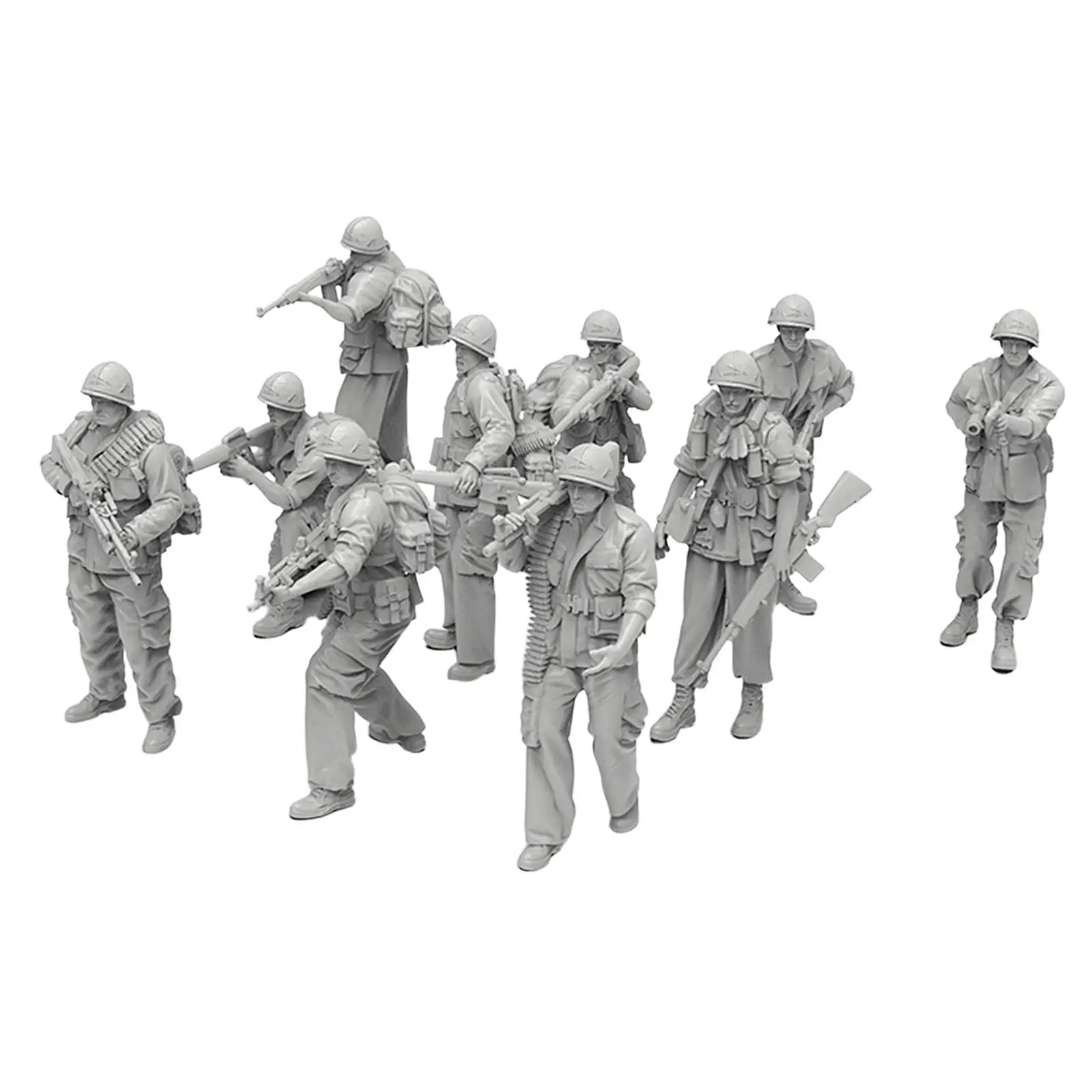 

10Pcs Soldier Models 1/35 Miniature People Figurines for Games Hobby Crafts