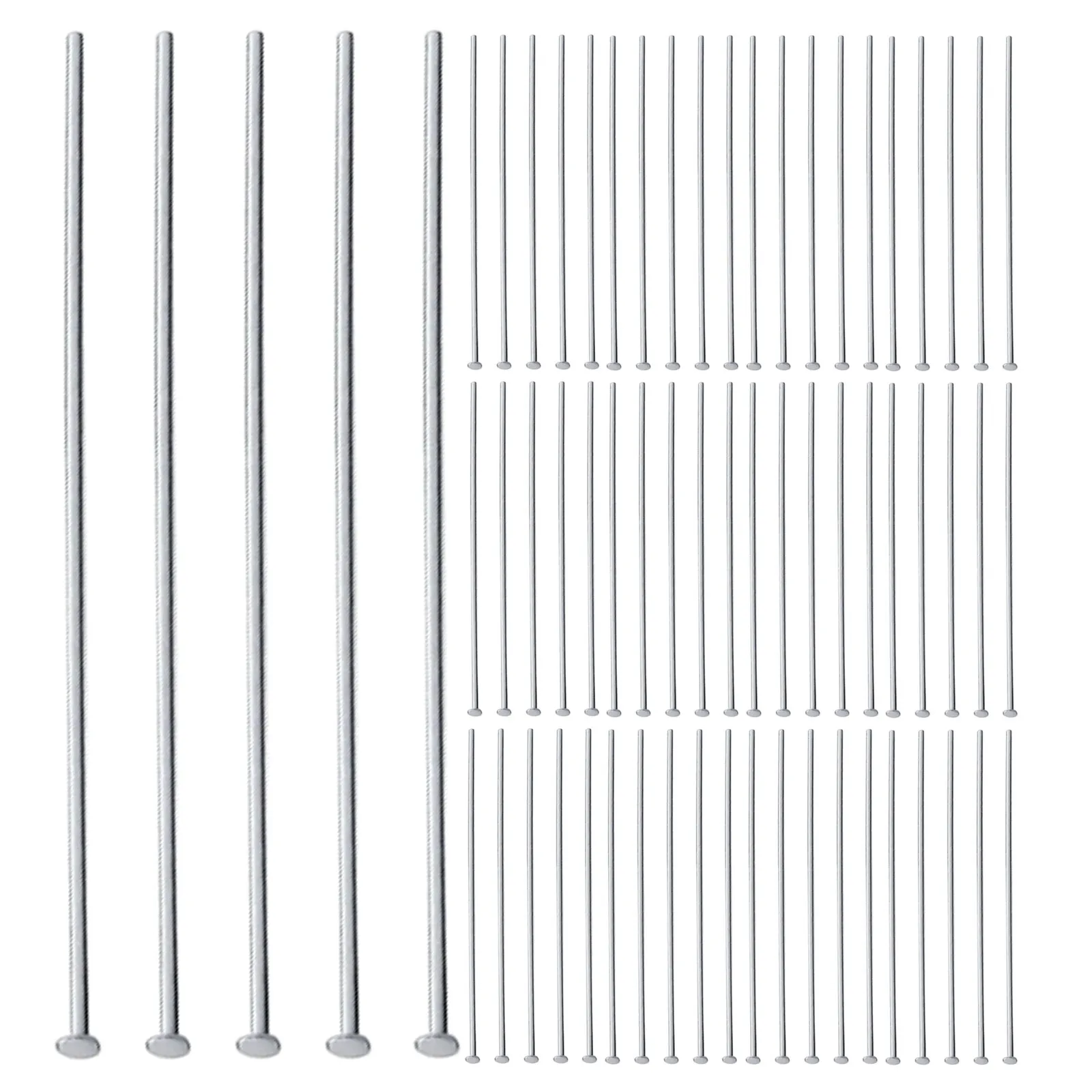 300Pcs Stainless Steel Flat Head Jewelry Making Headpins Round End Beading Pins DIY Crafts Earrings Bracelets Accessories - view 6