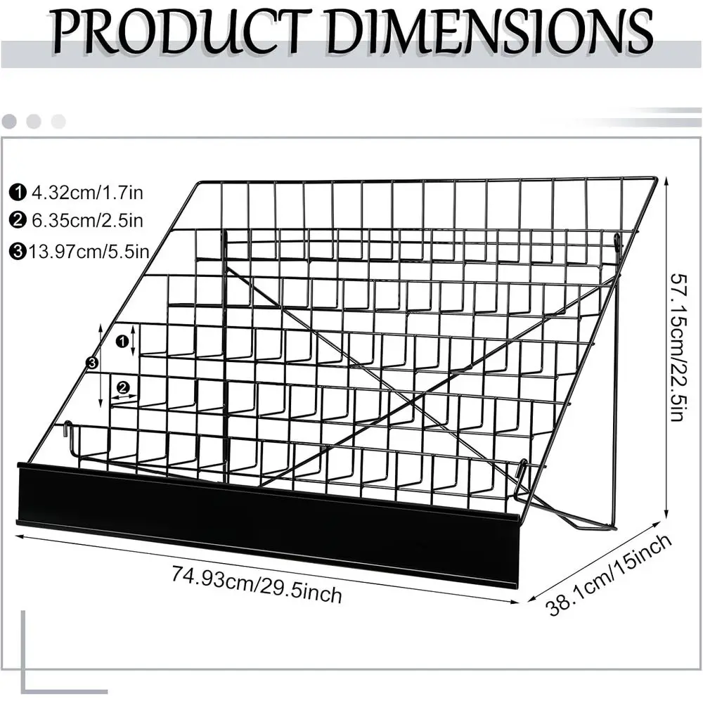رف مكون من 6 طبقات من الأسلاك الهزلية والمجلات لعرض الطاولة، يحمل الكتب والكتيبات وبطاقات المعايدة #2