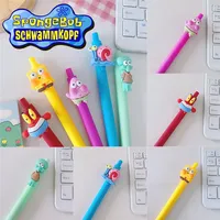 SpongeBob Kawaii Neutral Pen 0.5mm Black Press Ballpoint for Students Cute Cartoon School Office Stationery Supplies Kids Gifts