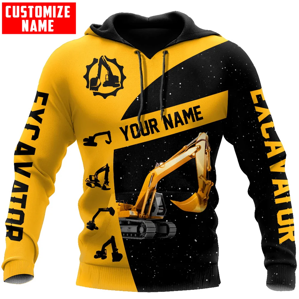 

Personalized Excavator Heavy Equipment 3D All Over Printed Mens Hoodie Unisex Casual Jacket zip hoodies sudadera hombre MT-93