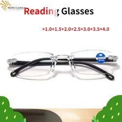 Lunettes de lecture à lumière transparente pour hommes et femmes, lunettes de course confortables, monture super légère, anti-bleu, + 100 à + 400