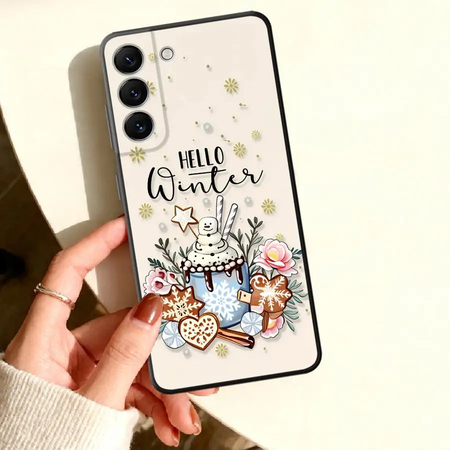 Capa de celular fofa de boneco de neve para Samsung Galaxy A57 A54 A37 A16 A55 A52 A35 A24 A533 A27 A56 A26 A36 A17 A34 A25 A04 A06 A13