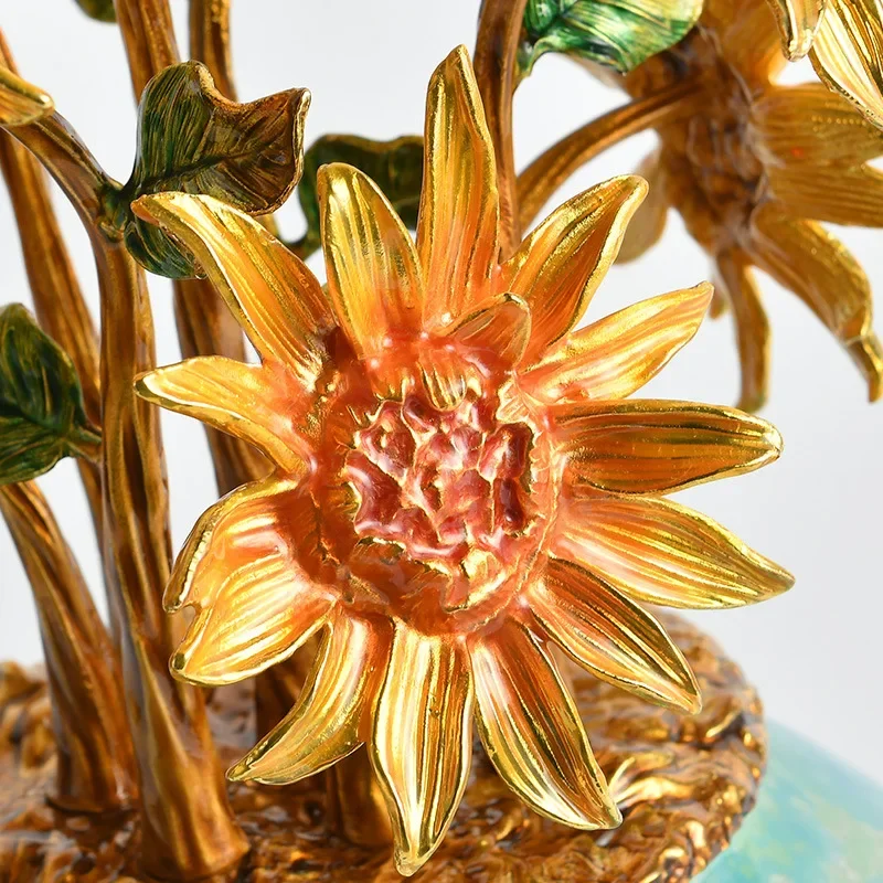 DSA Sunflower Enamel Ornament Wedding Festival Decoration Home Living Room Premium Dining Table Living Room Vase Ornament