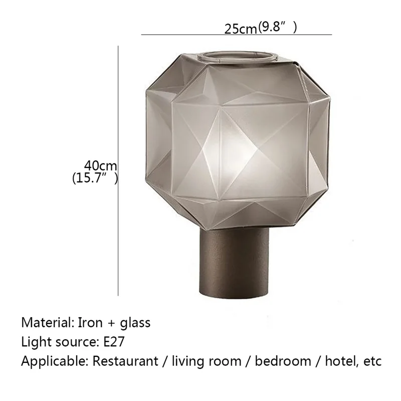 ULANI Nordic Table Lamp Modern Creative Polygon Lampshade LED Desk Light for Home Living Bed Room