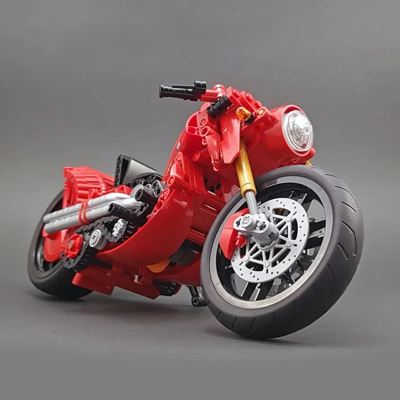 Moc Bausteine Auto Serie Modell Flamme Motorrad technische Ziegel DIY Montage Bau Spielzeug für Kinder Weihnachts geschenke