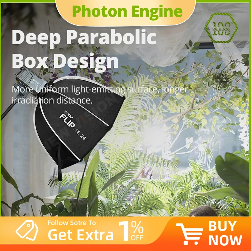 SMDV FLIP FE-24 60cm Quickly Release Parabolic Out Door Portable Softbox for ML60II ML100BI GC30 GC60 X60 X100 Forza60 LED Light
