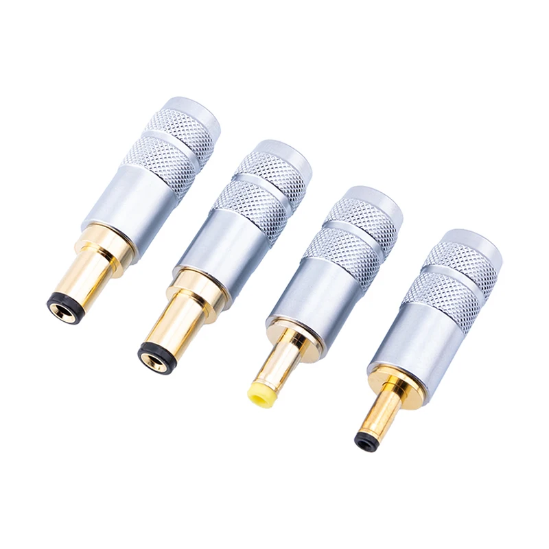 

1PC Pureline Quality Copper Plated Gold 5.5 X 2.5 5.5 X 2.1 4.0x1.7 3.5 X 1.3 mm DC Power Jack Male Plug Metal Connector Adapter
