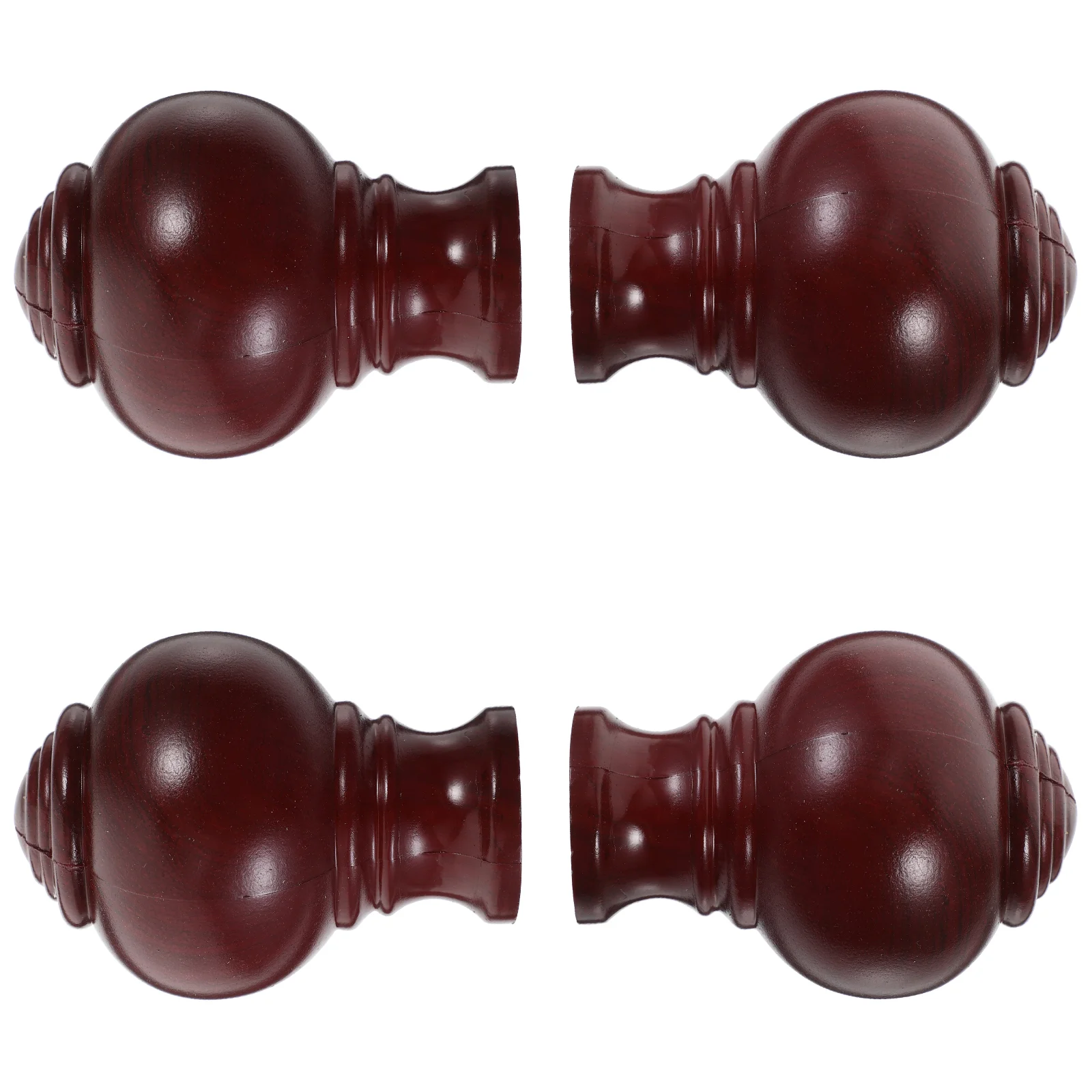 

4 Pcs Curtain Rod Finials Six Blade Aluminum Black Out End Caps For Rods Window Decor Accessories Home Decor