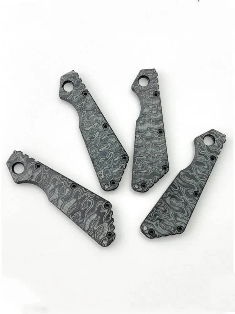 1PCS Micarta Damascus Pattern Handle Custom Knife Grip Outdoor Tool Patch For New Strider SMF Folding Knife Parts