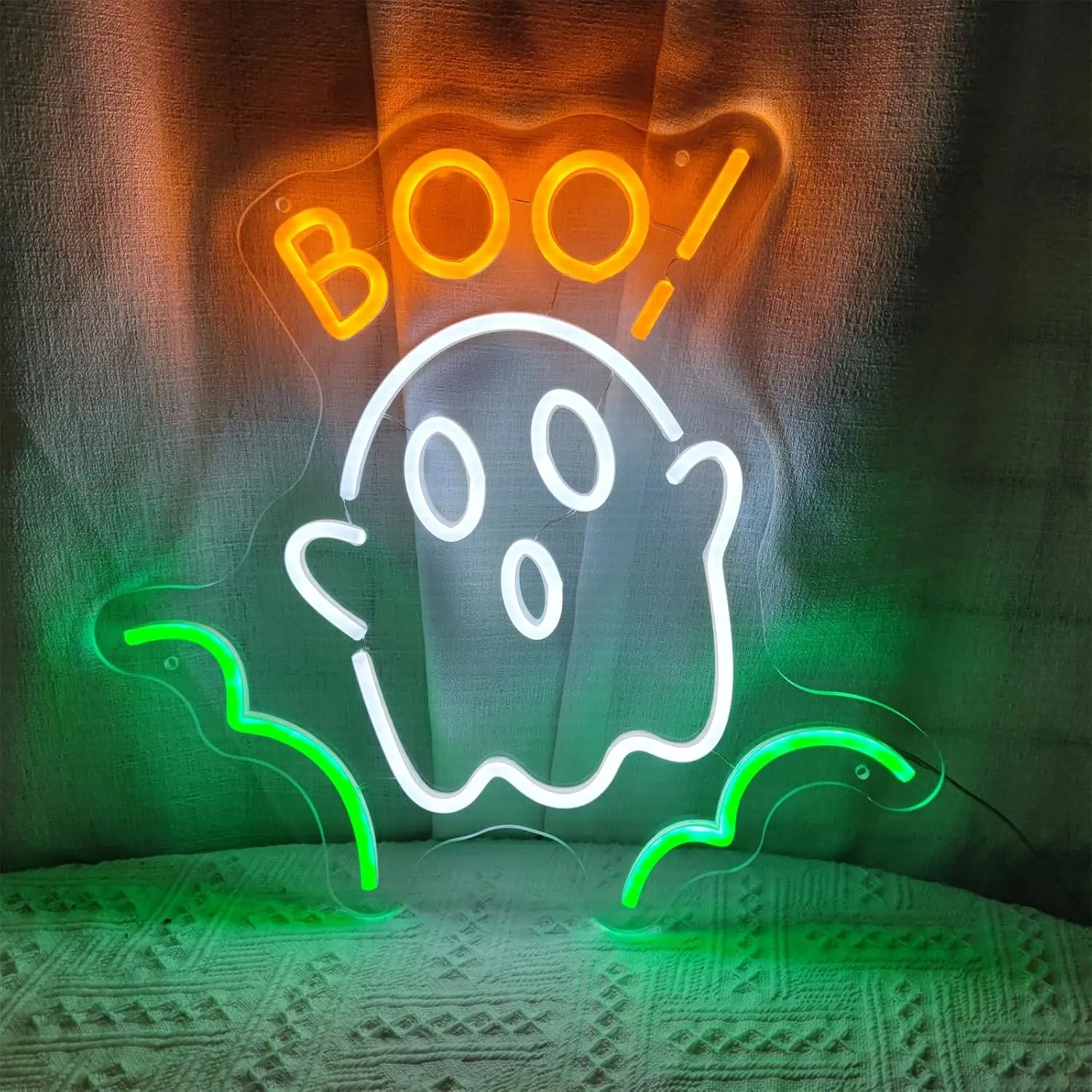 Ghost BOO Neon Signs, USB Powered LED Neon light Signs, for Halloween, bedroom, bar, shop, room decoration, gifts