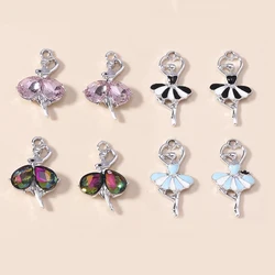 Leslie 10pcs Elegant Dancing Ballet Girls Pendants for Handmade Necklace Bracelets DIY Jewelry Making Accessories