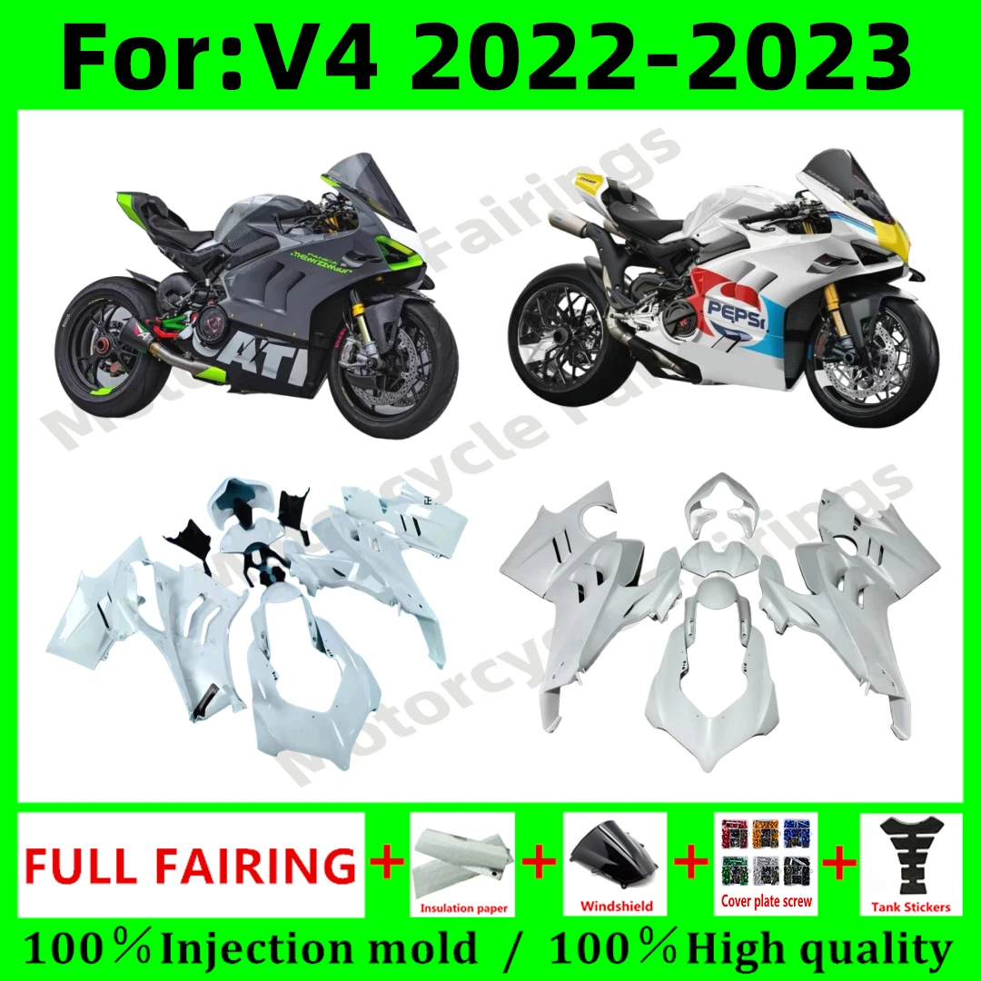 Full Set Motorcycle Fairings Fit For Ducati Panigale V4 V4S 2022 2023 Fairing Kit Painted Bodywork New ABS Plastic 4 Gifts