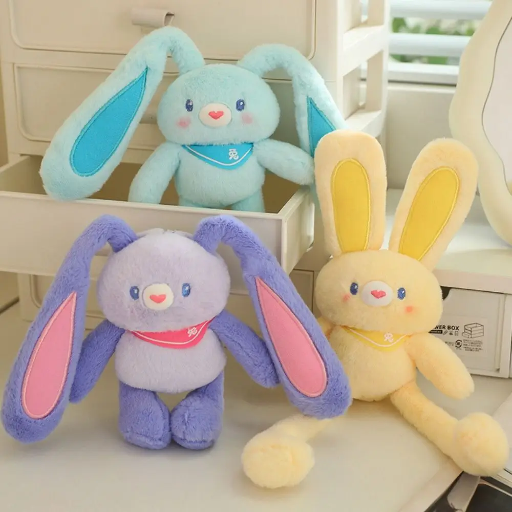 Pull Handle Rabbit Pulling Ears Rabbit Plush Toy Pulling Ears Fun Interaction Bunny Plush Keychain Long Legged Soft