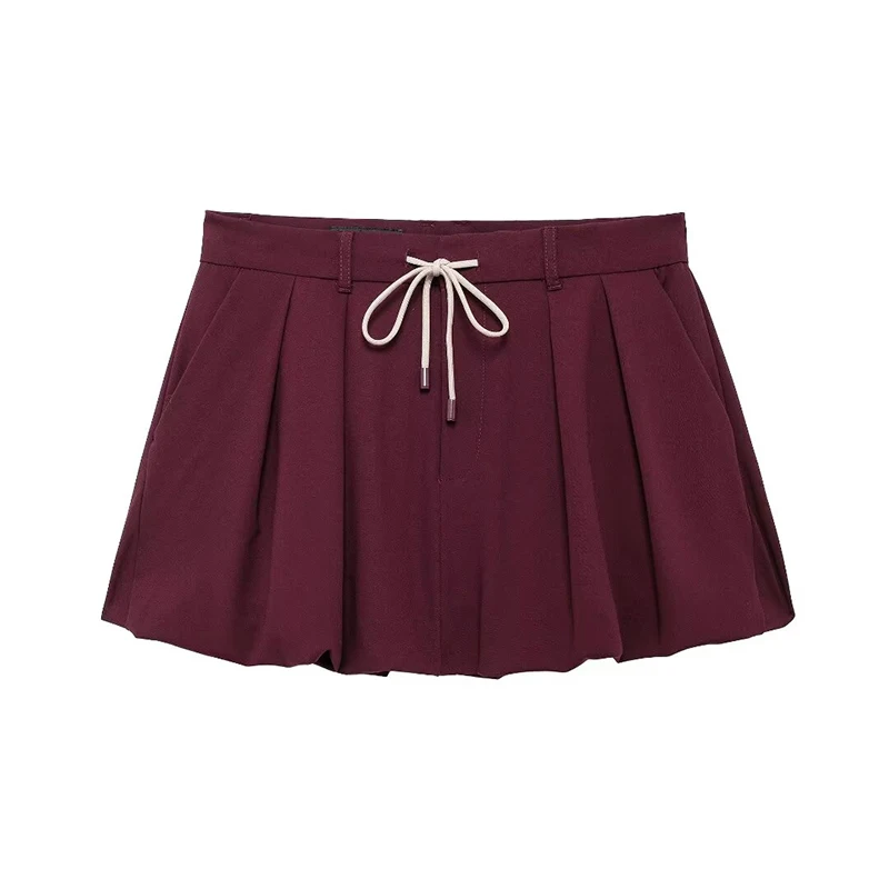 Willshela Women Fashion 2 Piece Set Wine Red Front Zipper Jackets & Vintage High Waist Mini Skirt Female Chic Skirts Set