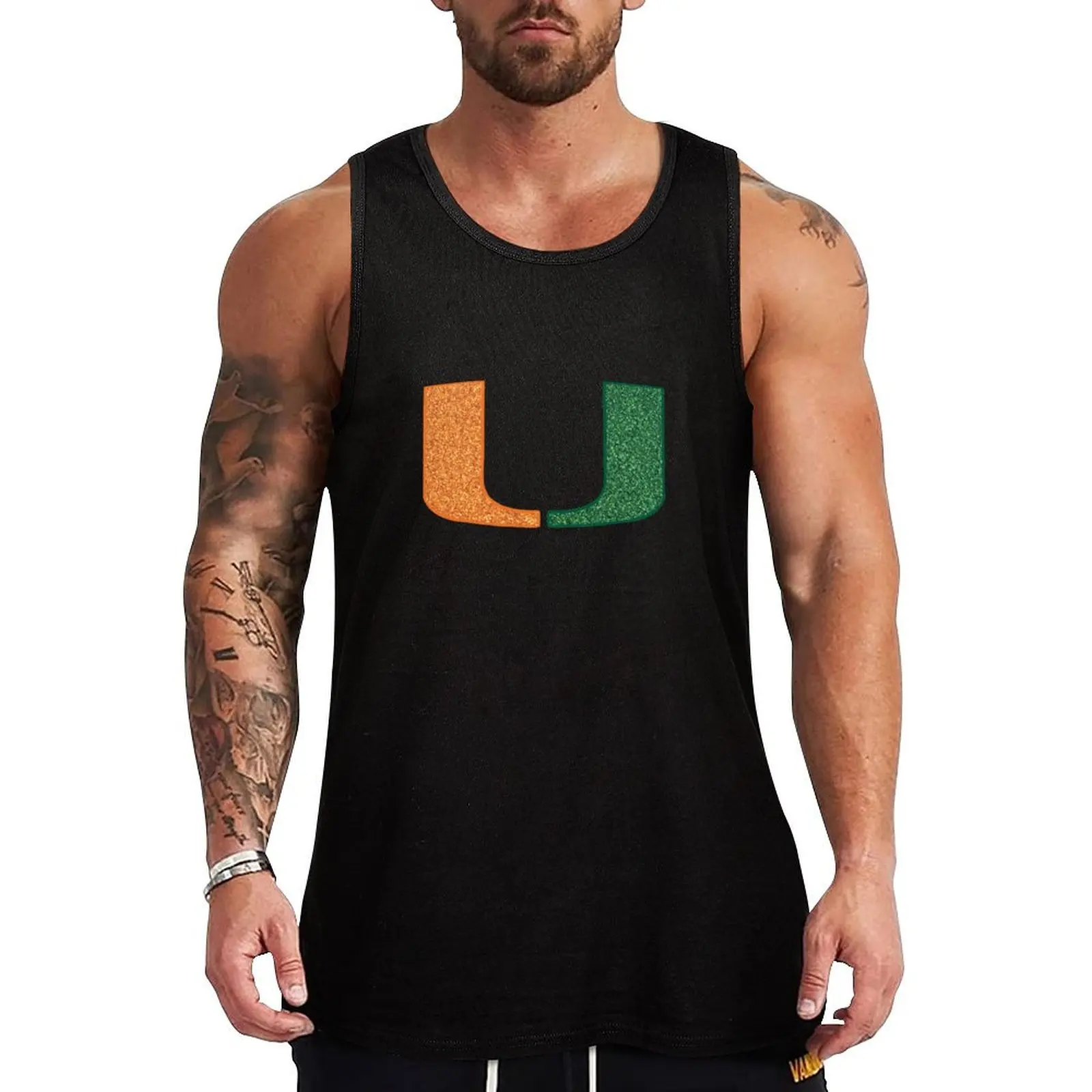 Miami glitter u Tank Top Male clothes gym clothes man sleeveless gym shirts male gym Men's t-shirts